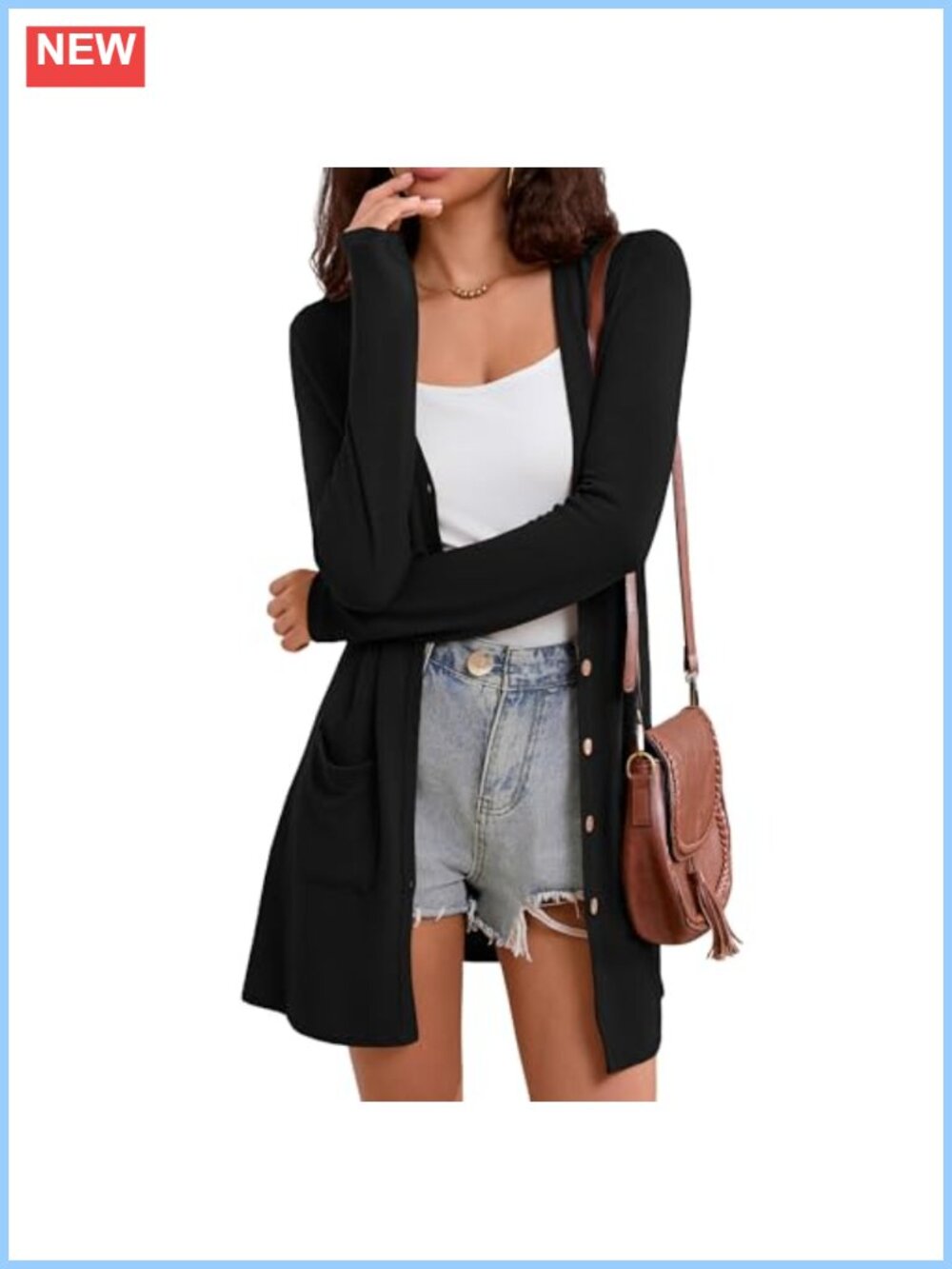 Womens Lightweight Open Front Long Sleeve Cardigan Sweater